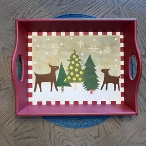 Decorative Wood Christmas Tray